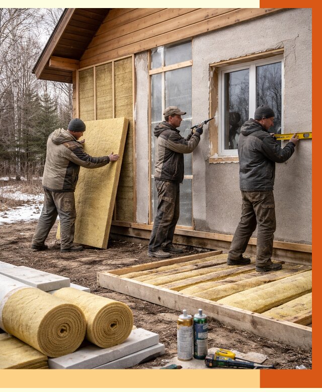 Утепление дачного дома в Азове от 4878 руб/м2 — недорого | ТепломастерАзв