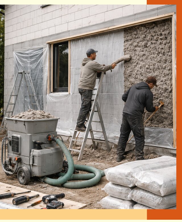 Утепление дома из газобетона эковатой в Азове от 4621 руб./м2 | ТепломастерАзв